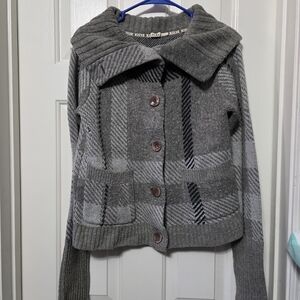 Roxy Gray Plaid Women's Cardigan